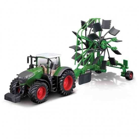 Τρακτέρ+Καρότσα Fendt 1050 Vario Whirl Rake Burago 31665 