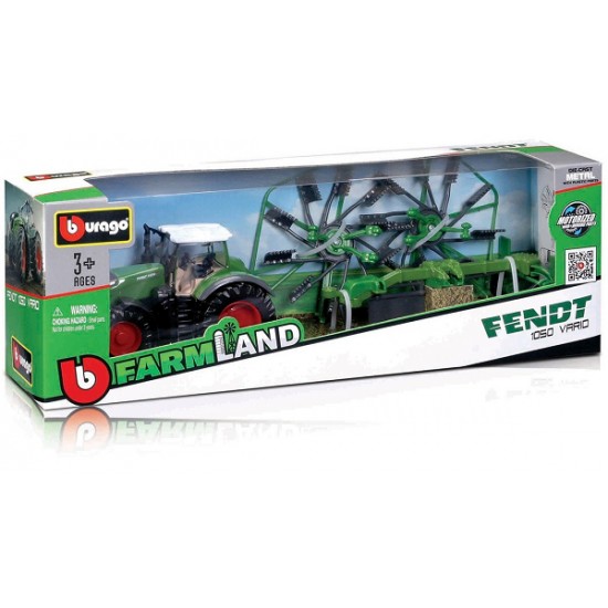 Τρακτέρ+Καρότσα Fendt 1050 Vario Whirl Rake Burago 31665 