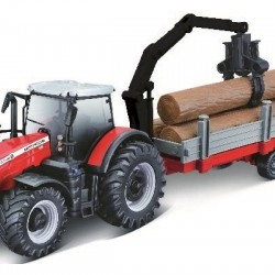 Τρακτέρ+Καρότσα Φορτωτής Massey Ferguson 8740S Burago 31659