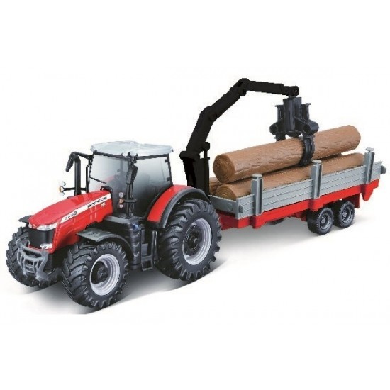 Τρακτέρ+Καρότσα Φορτωτής Massey Ferguson 8740S Burago 31659