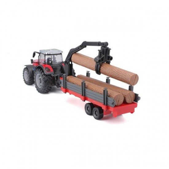 Τρακτέρ+Καρότσα Φορτωτής Massey Ferguson 8740S Burago 31659