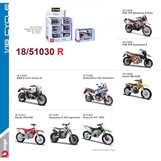 Μοτοσυκλέτες 1/18 Burago 51030R