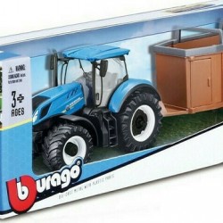 Τρακτέρ+Καρότσα Μεταφοράς Αλόγων New Holland T7.315 Burago 31656