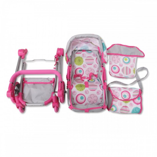 Καρότσι Κούκλας Pink Rose Moni 9651Β 3800146256470