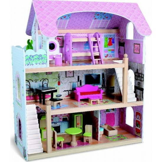 Ξύλινο Κουκλόσπιτο Mila 4110 Moni Toys 3800146221591