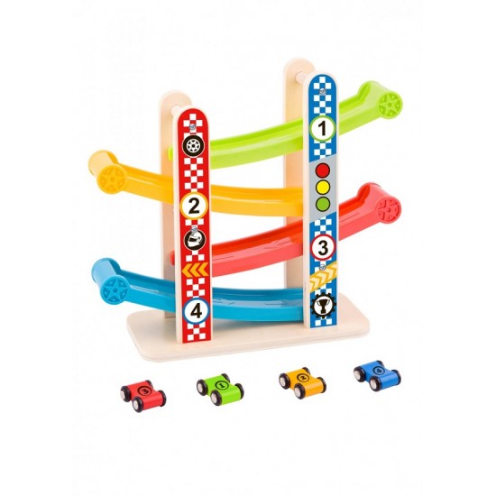 Ξύλινη Πίστα με Αυτοκινητάκια Tooky toys TY840