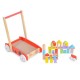 Ξύλινη Περπατούρα με Οικοδομικό Υλικό Wooden Baby walker Moni toys 3800146223052