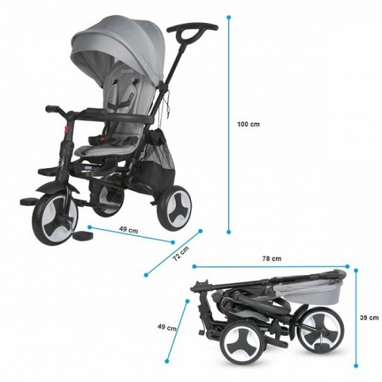 Τρίκυκλο Ποδήλατο Αναδιπλούμενο Spectra Plus Neutral Grey Coccolle 325013571