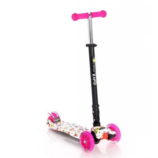 Πατίνι Scooter Rapid Τρίτροχο με Φωτιζόμενους Τροχούς Pink Butterfly Lorelli 10390040011