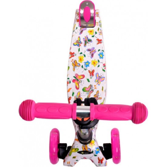Πατίνι Scooter Rapid Τρίτροχο με Φωτιζόμενους Τροχούς Pink Butterfly Lorelli 10390040011