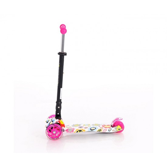 Πατίνι Scooter Rapid Τρίτροχο με Φωτιζόμενους Τροχούς Pink Flowers Lorelli 10390040001