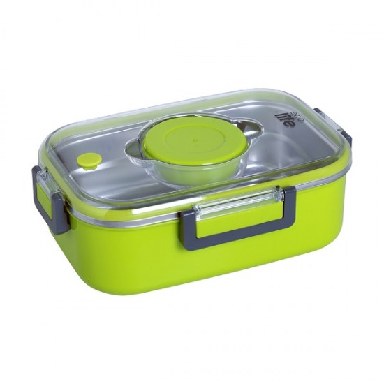 Ορθογώνιο Φαγητοδοχείο 850ml Πράσινο Ecolife 9052