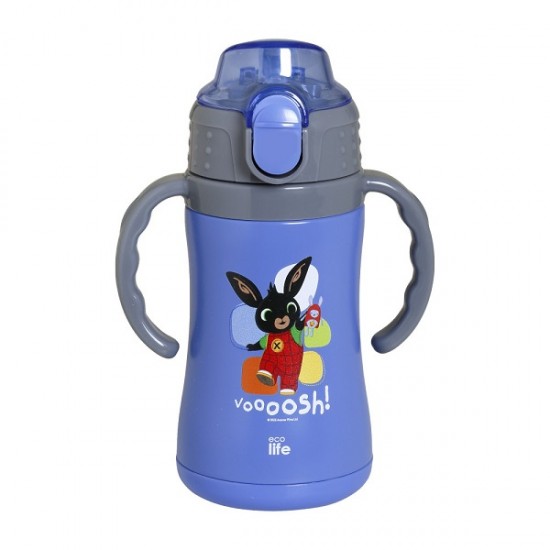 Παιδικό Θερμός Με Καλαμάκι 300ml Kids Thermos 'Bing - Voooosh' Blue Ecolife 33-BO-2124