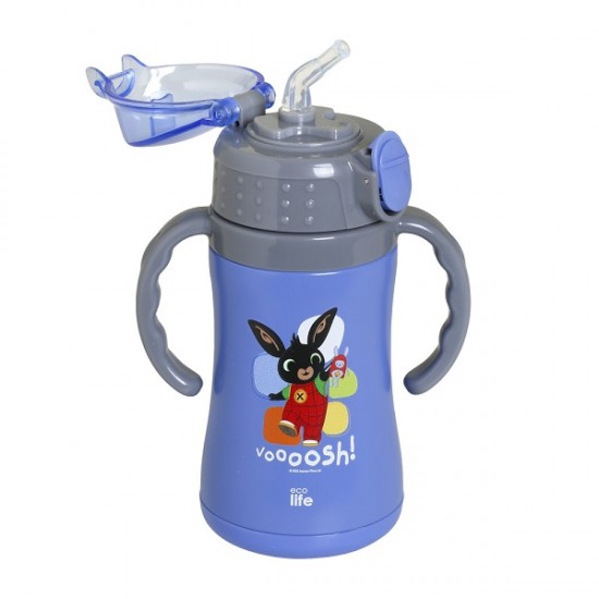 Παιδικό Θερμός Με Καλαμάκι 300ml Kids Thermos 'Bing - Voooosh' Blue Ecolife 33-BO-2124