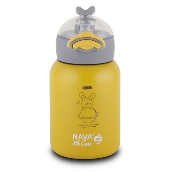 Θερμός μπουκάλι ανοξείδωτο "We Care" Κίτρινο 350ml Nava 10-110-004