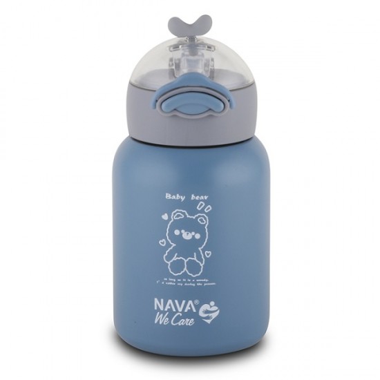 Θερμός μπουκάλι ανοξείδωτο "We Care" Μπλε 350ml Nava 10-110-002