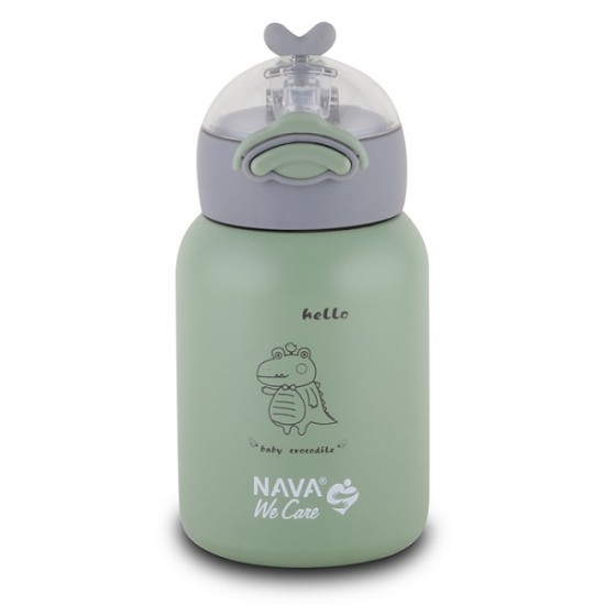 Θερμός μπουκάλι ανοξείδωτο "We Care" Πράσινο 350ml Nava 10-110-003