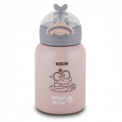 Θερμός μπουκάλι ανοξείδωτο "We Care" Ροζ 350ml Nava 10-110-001