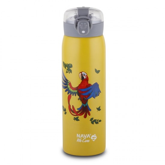Θερμός μπουκάλι ανοξείδωτο "We Care" Κίτρινο 500ml Nava 10-110-013