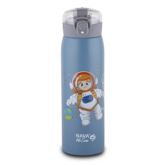 Θερμός μπουκάλι ανοξείδωτο "We Care" Μπλε 500ml Nava 10-110-011