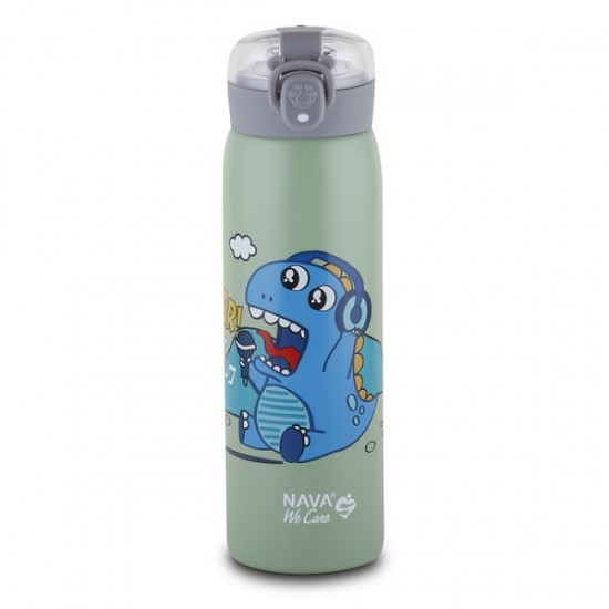 Θερμός μπουκάλι ανοξείδωτο "We Care" Πράσινο 500ml Nava 10-110-012