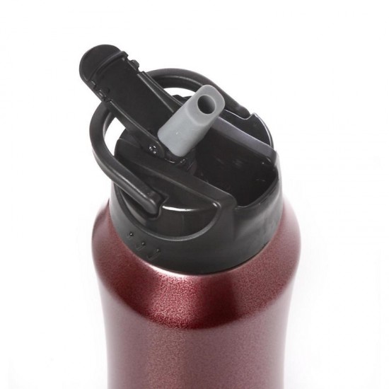 Black Thermos 550ml Mε εσωτερικό καλαμάκι Ecolife 3020