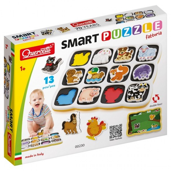 Smart Puzzle Magnetico Ζώα Φάρμας 2πλης Όψης 13τεμ. Quercetti 00230