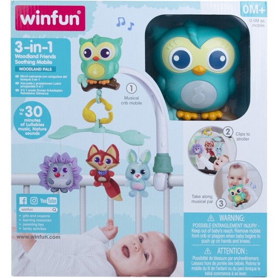 Μελωδικό Κρεμαστό 3 Σε 1 Forest Friends Shoothing Mobile Winfun 403271