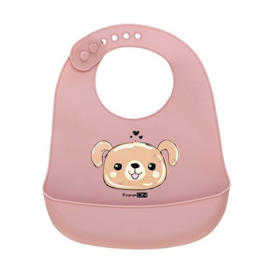 Σαλιάρα Σιλικόνης με Συλλέκτη Τροφών Puppy brown FreeOn 47269