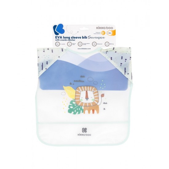 Αδιάβροχη Σαλιάρα ЕVA με Μανίκια & Τσέπη Savanna Mint Kikka Boo 31303030033