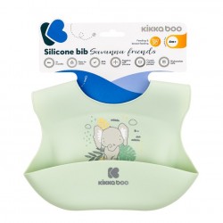Σαλιάρα Σιλικόνης με Τσέπη Savanna Friends Mint Kikka boo 31303030026