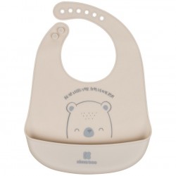 Σαλιάρα Σιλικόνης με Τσέπη Bear With Me Grey Kikka boo 31303030045