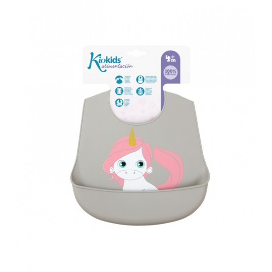 Σαλιάρα Σιλικόνης  Unicorn Kiokids 2400