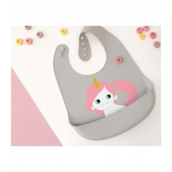 Σαλιάρα Σιλικόνης  Unicorn Kiokids 2400