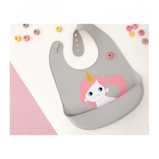 Σαλιάρα Σιλικόνης  Unicorn Kiokids 2400