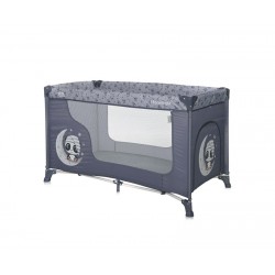 Παρκοκρέβατο Moonlight 1 Layer Grey Pandas Lorelli 10080392362