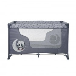 Παρκοκρέβατο Moonlight 1 Layer Grey Pandas Lorelli 10080392362