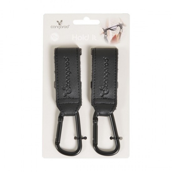 Γάντζοι Καροτσιού Universal Leather 2τμχ. Cangaroo Black 3800146271992