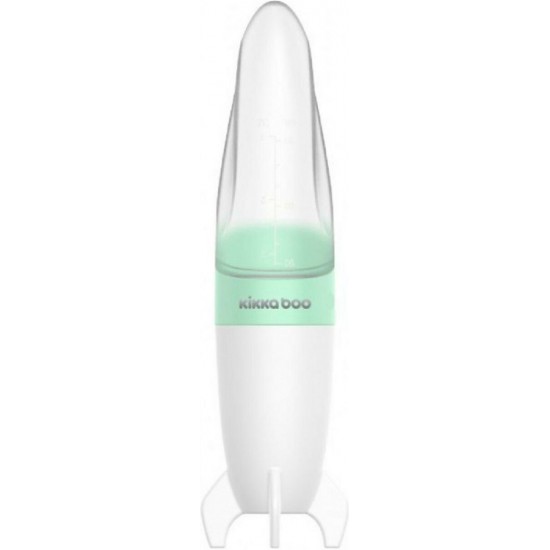 Μπιμπερό Σιλικόνης Με Κουτάλι Silicone squeeze feeding bottle with spoon 90ml Rocket Mint Kikkaboo 31302020065