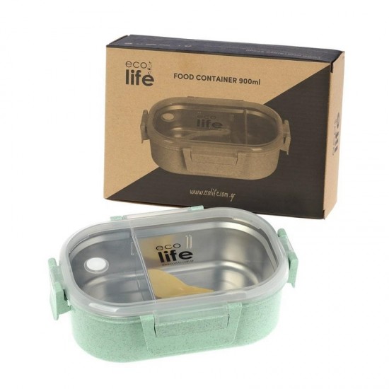 Φαγητοδοχείο Light Green 900ml | Με χώρισμα Ecolife 9074