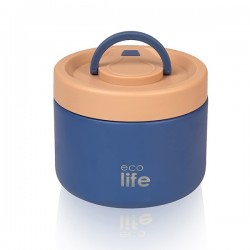 Στρόγγυλο Θερμός Φαγητού 650ml Μπλε Ecolife 9063