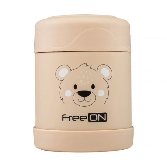 Θερμός Φαγητού 350ml Bear Beige FreeOn 380739