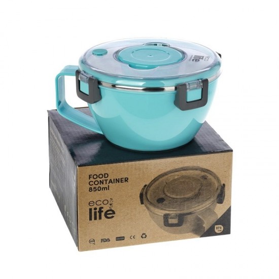Φαγητοδοχείο thermos 850ml με χώρισμα Blue Ecolife 9070