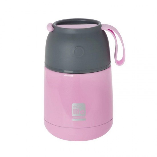 Θερμός Φαγητού 450ml Baby Pink Ecolife 9076
