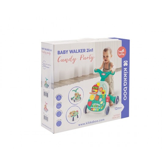 Περπατούρα-Στράτα 2in1 Candy Party Mint Kikka boo 31005030097